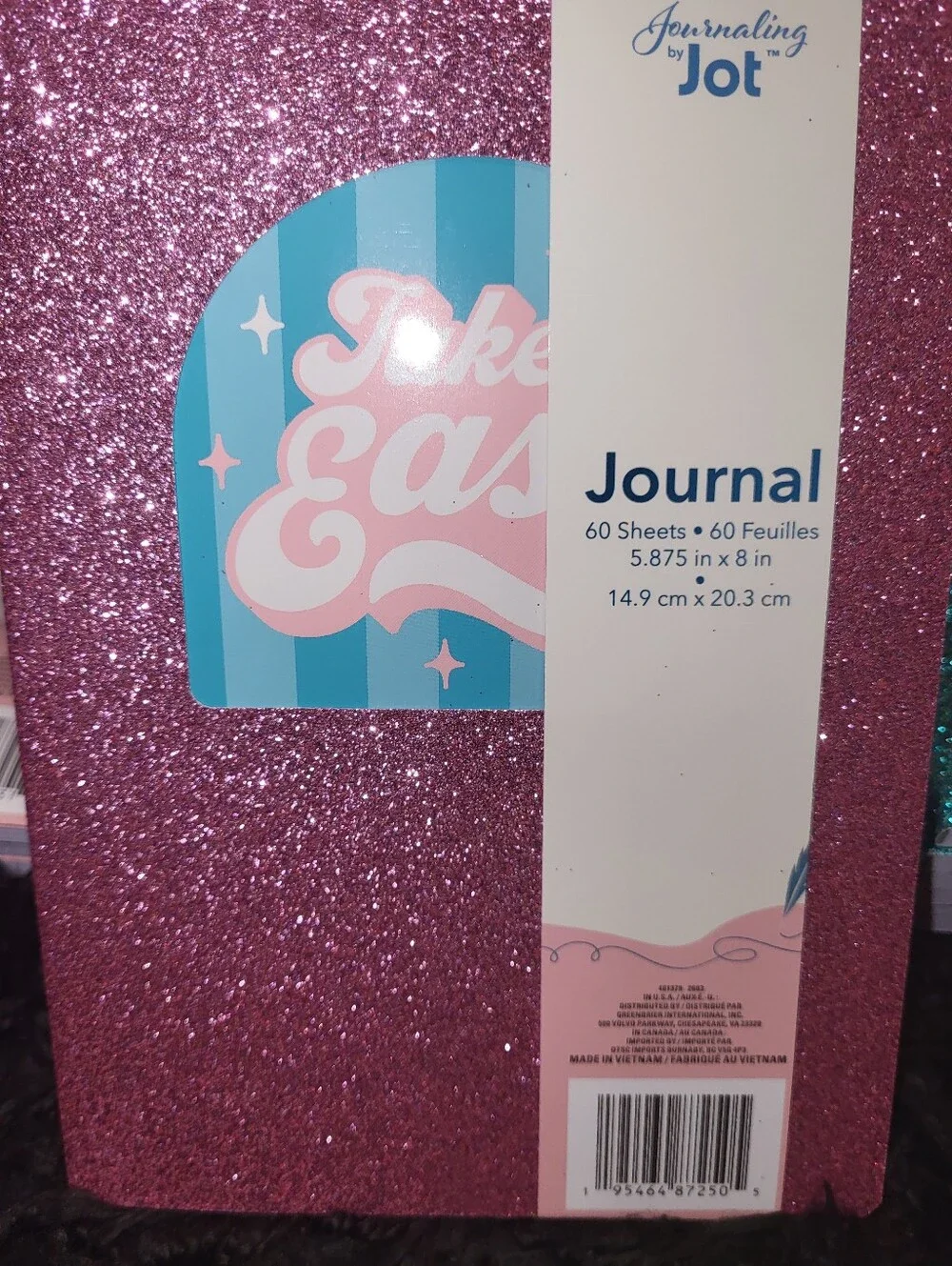 Glitter Journal Notebook - Teal, Pink Or Blue (Choose 1)